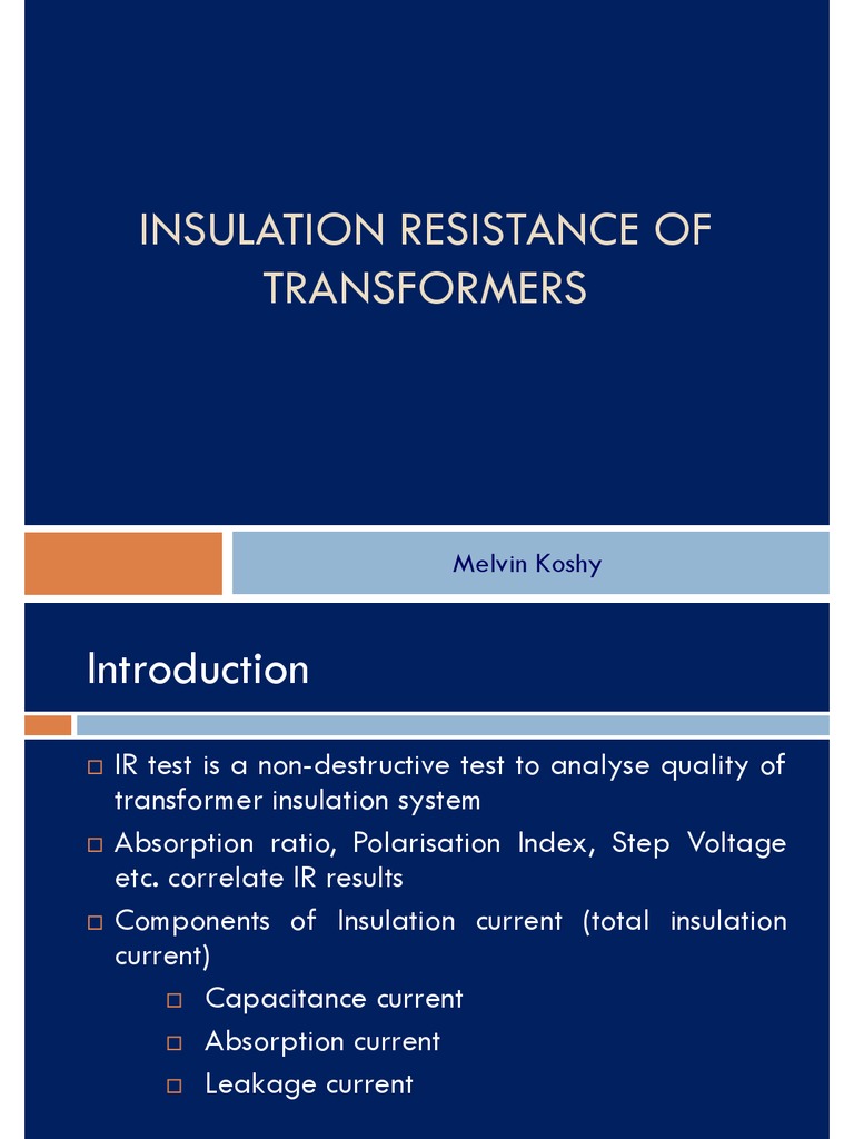 Transformer Insulation Resistance Analysis | PDF | Capacitor | Transformer