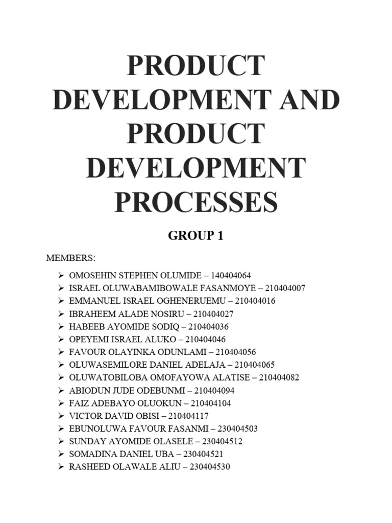 Theory - Product Development and Product Development Process | PDF ...