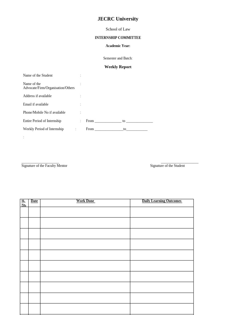 Weekly Report Format | PDF