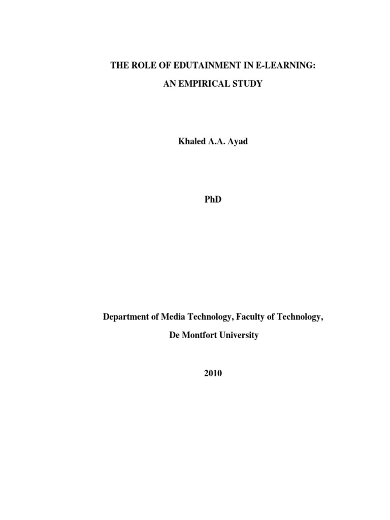 Khaled Ayad PHD Thesis - Final Submission 1-8-2011 | PDF | Educational ...