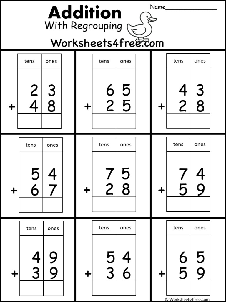 K3 Math (Addition Regrouping) | PDF