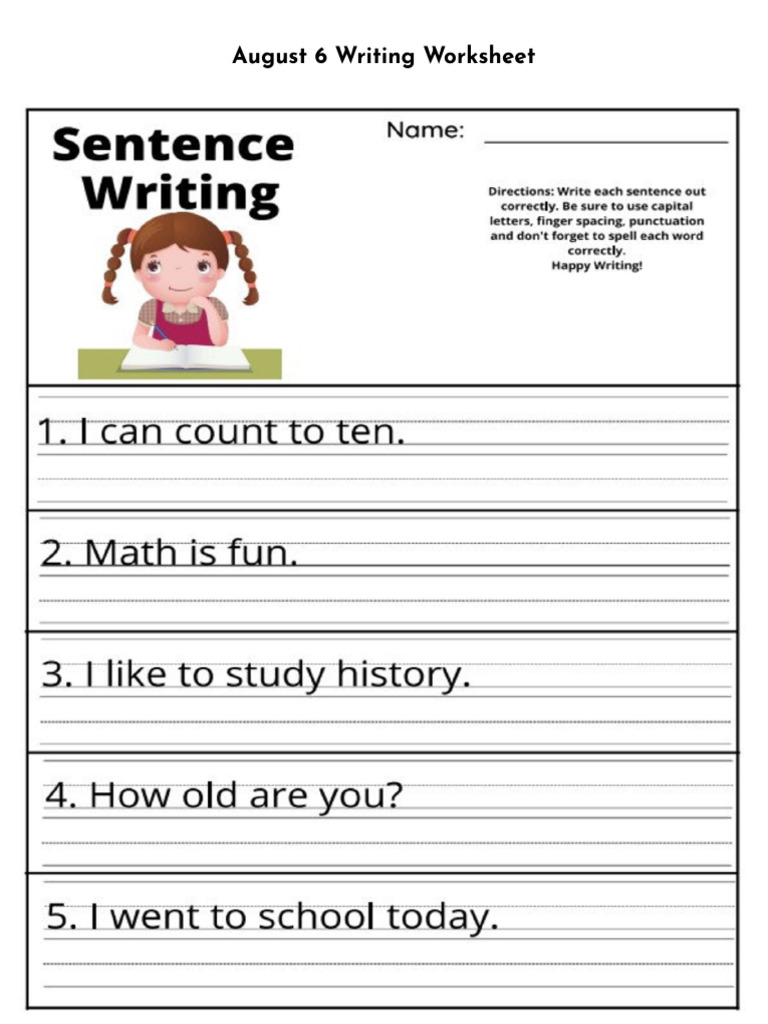 3 Writing Worksheet | PDF