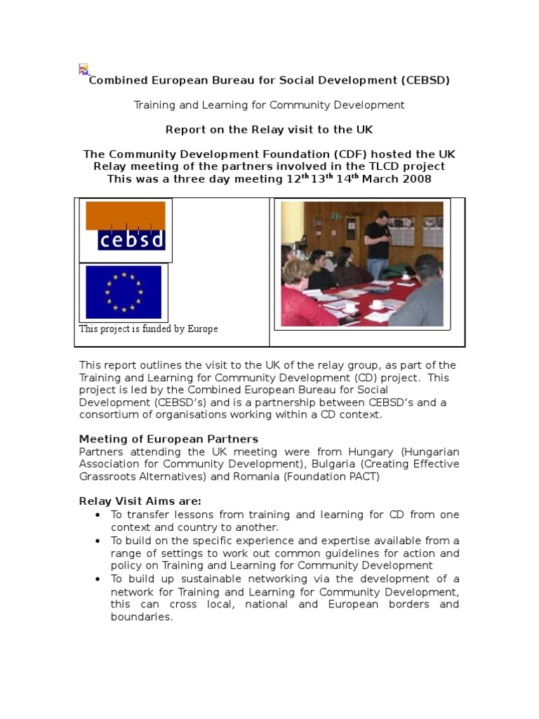 UK Relay Meeting for Community Development | PDF | Community ...