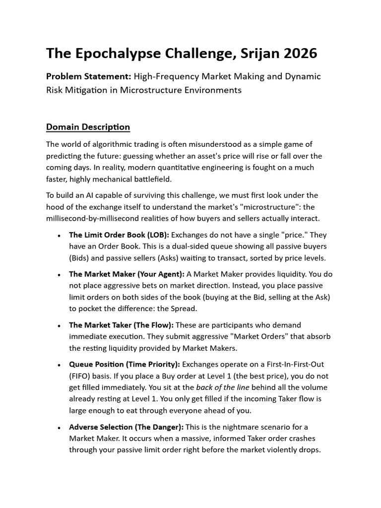 Epochalypse 2026 Problem Statement (2) | PDF | Market Maker | Computing