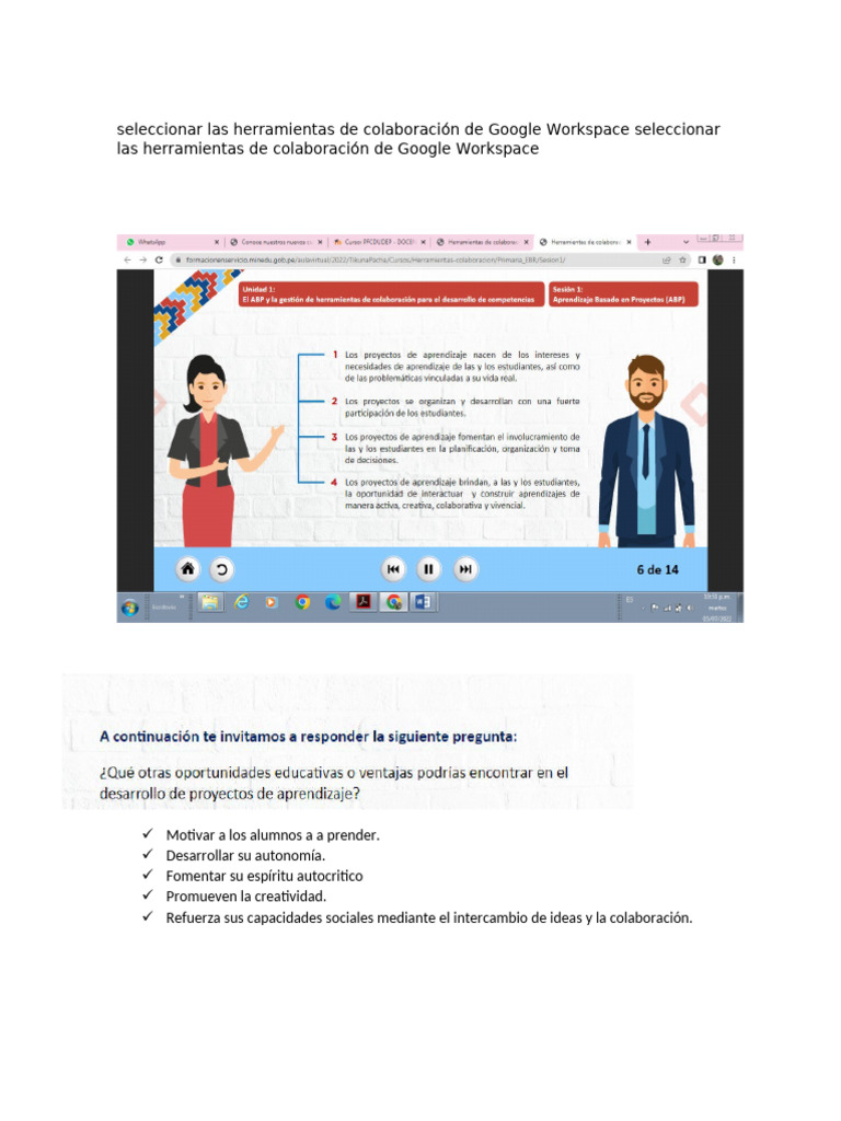 Curso Ugel-herramientas de Colaboracion Basad en Proyectos | PDF