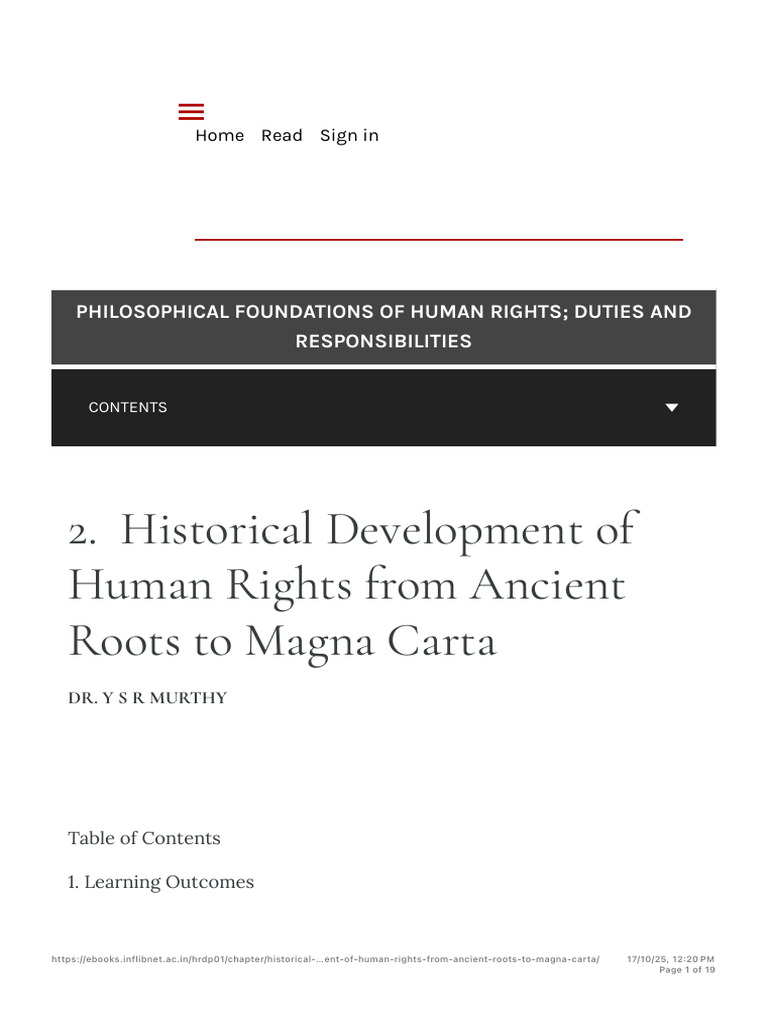 Historical Development of Human Rights From Ancient Roots to Magna ...