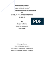 A Project Report On / " Submitted in Partial Fulfillment of The Requirements For Bachelor of Banagement Studies (2012-2013)
