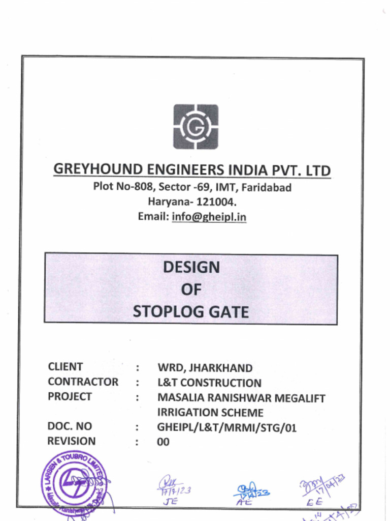 Stoplog Gate - Design Document 2 | PDF