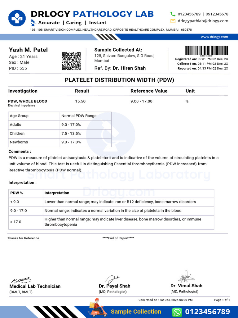 PDW Test Report Format Example Sample Template Drlogy Lab Report | PDF ...