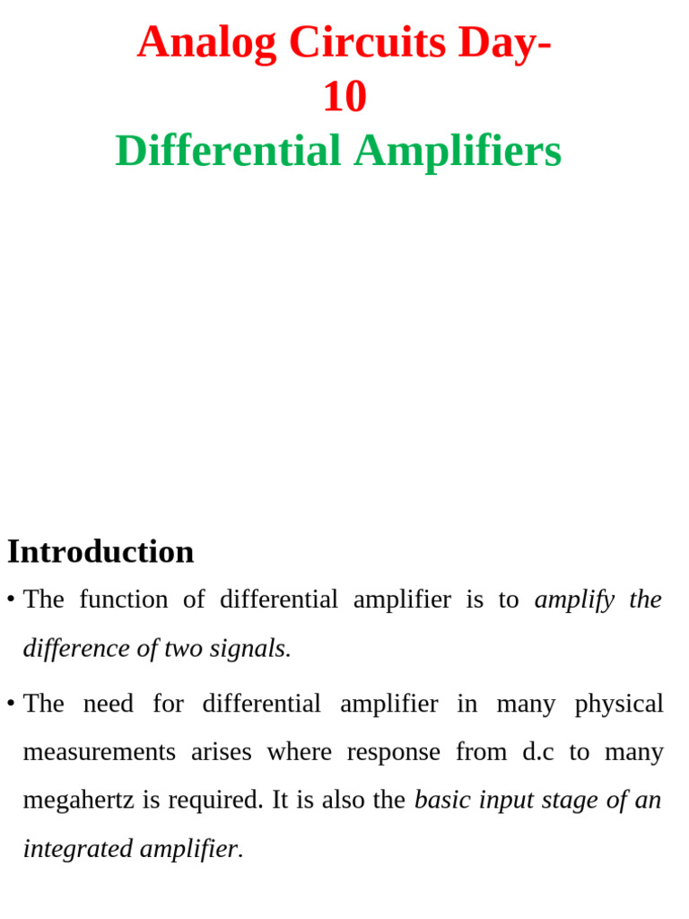 Differential Amplifiers | PDF | Amplifier | Electromagnetism