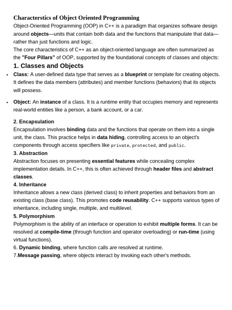 Chapter1 Notes Oop | PDF