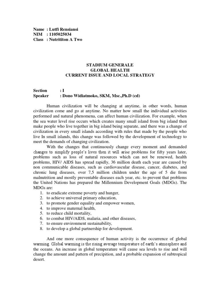 Current Issue and Local Strategy | PDF | Millennium Development Goals ...