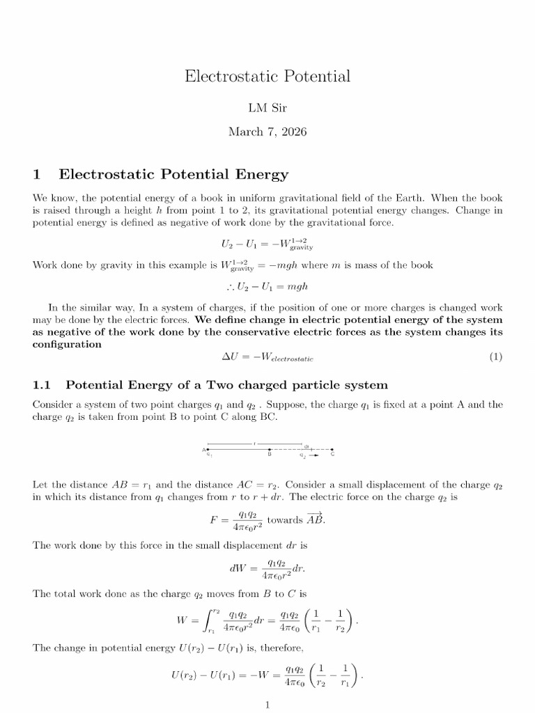 Electrostatic Potential (1) | PDF