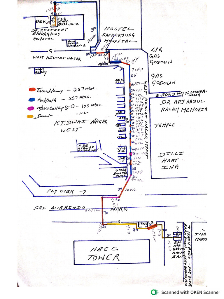 Cable Route Diagram for Road Cutting (2) | PDF