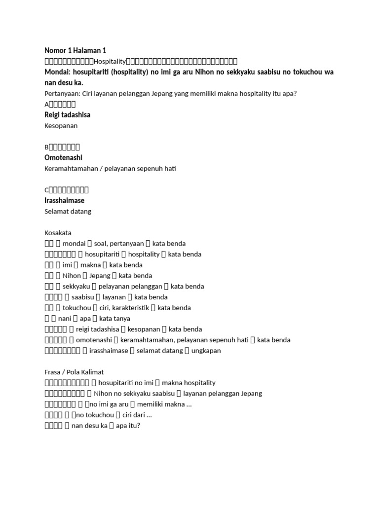 28 Januari 2026 - Soal Gaishoku | PDF