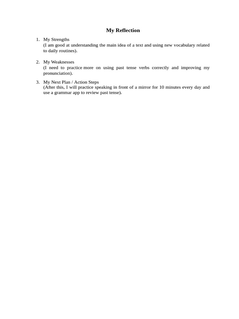My Reflection | PDF