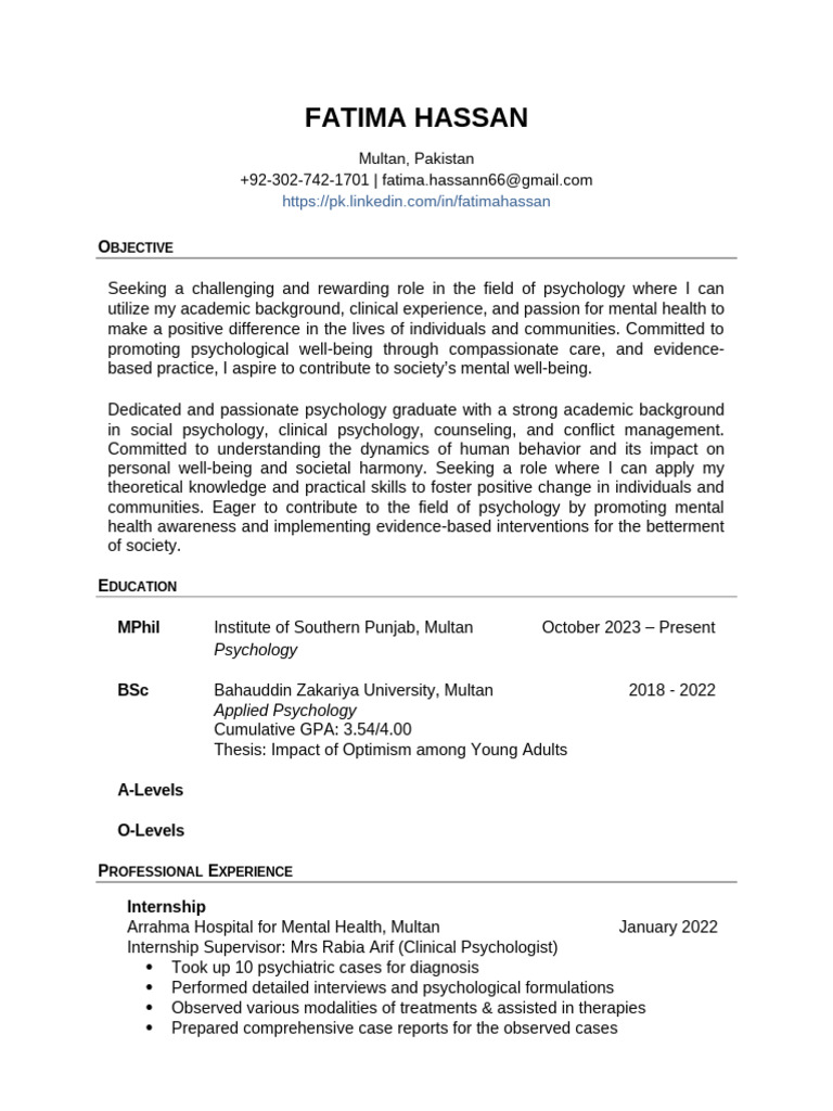 Fatima_CV | PDF