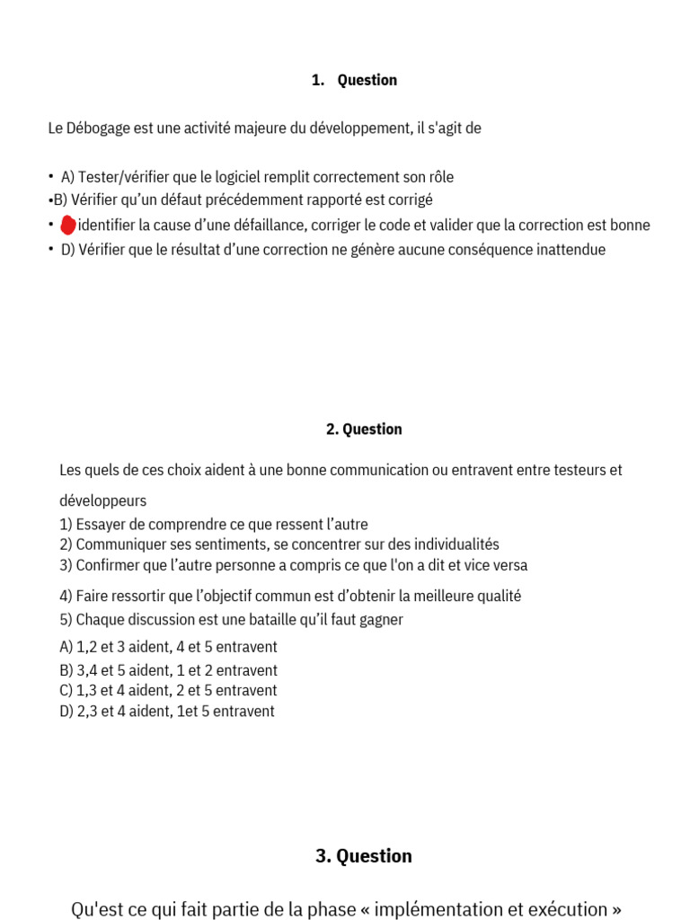 Exercices Chapitre 1 (Correction) | PDF | Test de logiciel | Bug ...