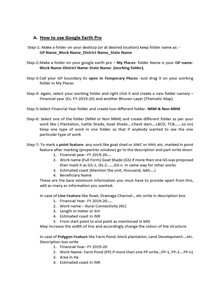 Notes For Hands On Work On Google Earth Pro | PDF
