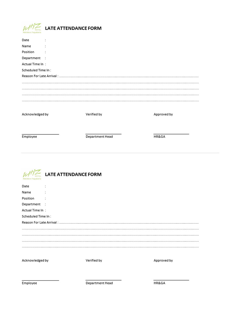 Form Late Attendance | PDF