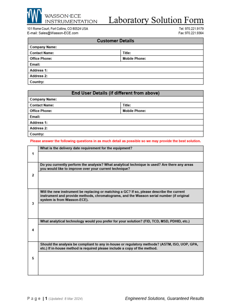 Lab Sample Solution Form | PDF