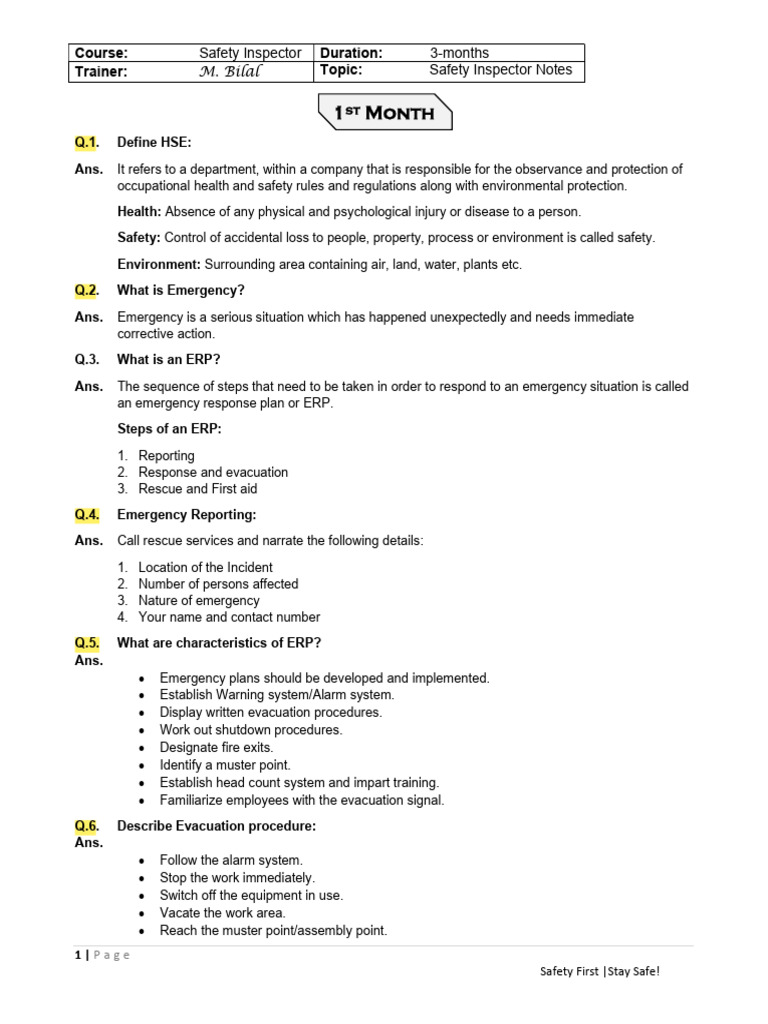 1st Month Notes | PDF