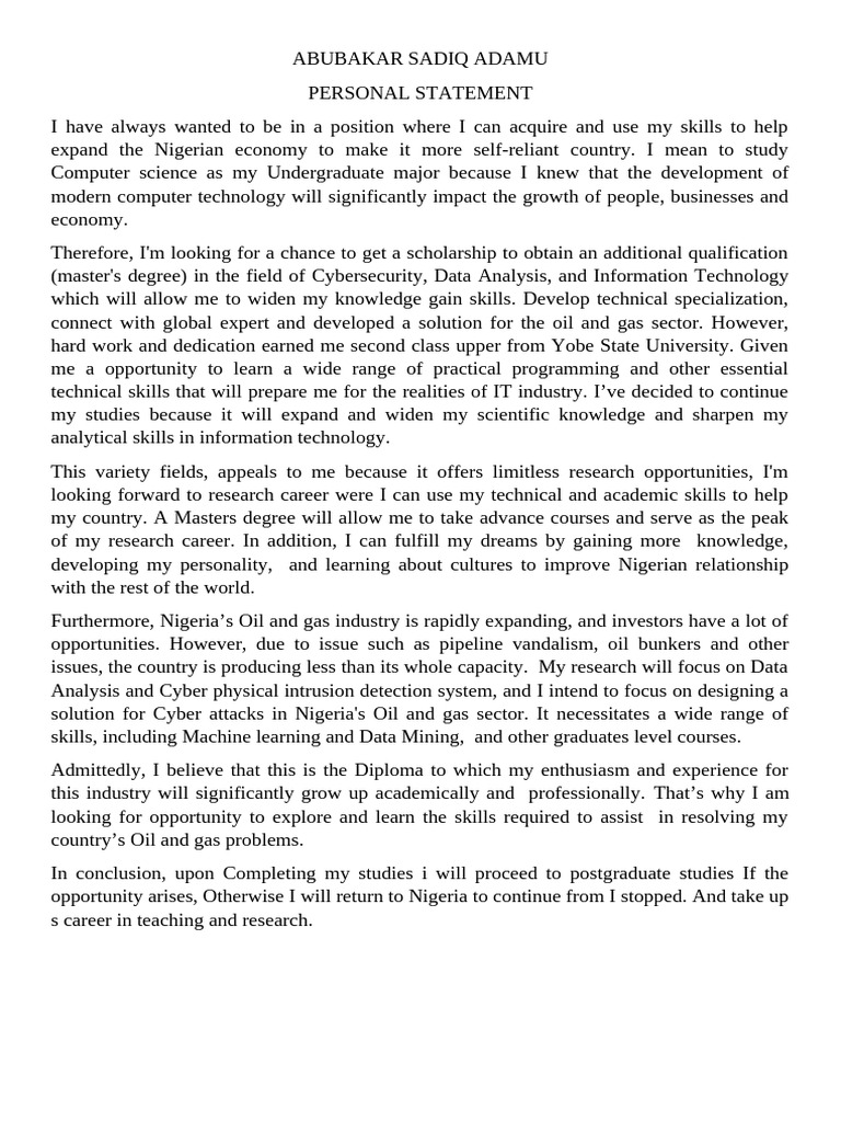 Personal Statement | PDF