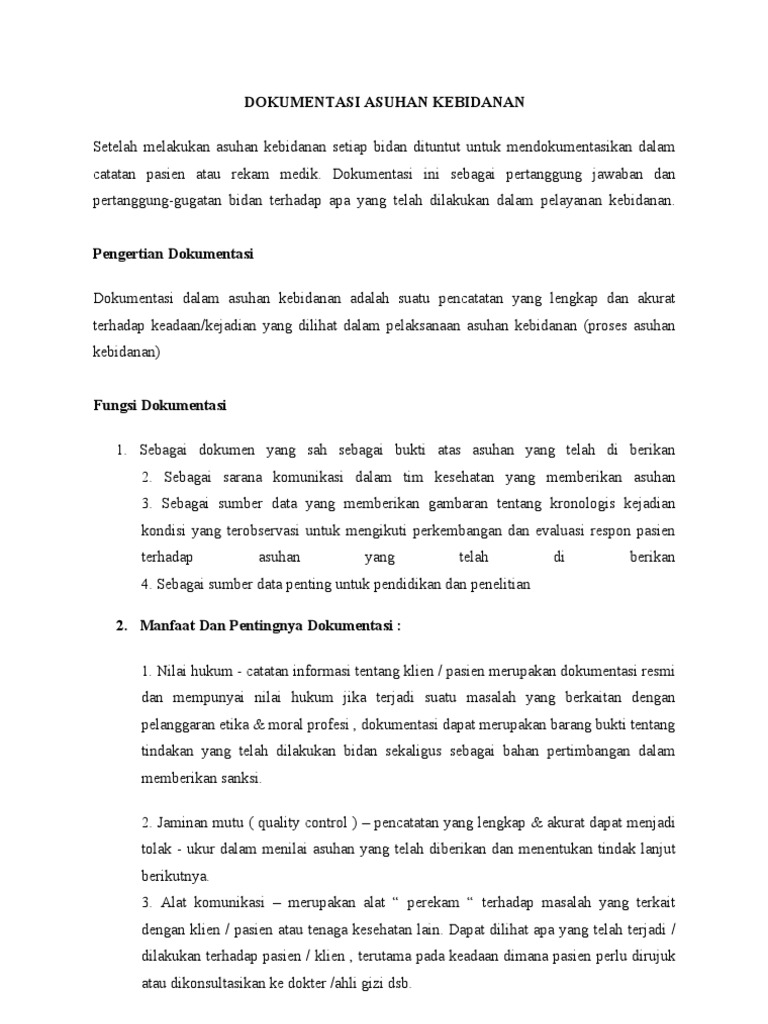 MAKALAH DOKUMENTASI KEBIDANAN MAKALAH DOKUMENTASI KEBIDANAN