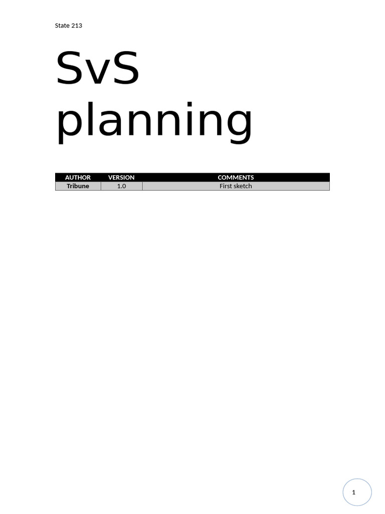 SvS Planning | PDF