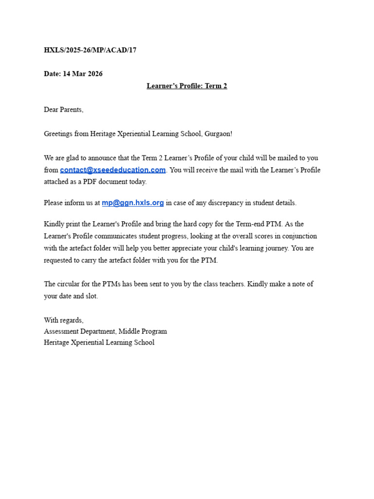 Term End Learner s Profile 2025-26.Docx (1) | PDF
