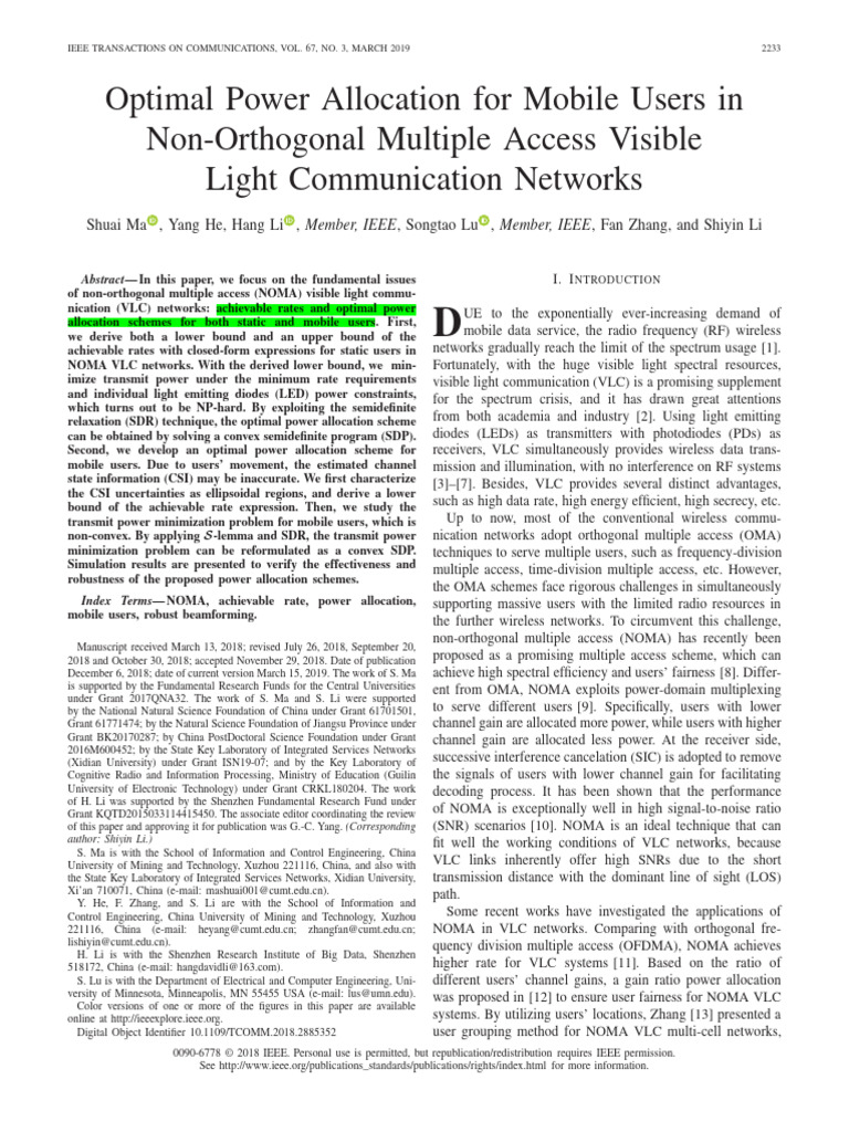 42-Optimal Power Allocation for Mobile Users in Non-Orthogonal Multiple ...