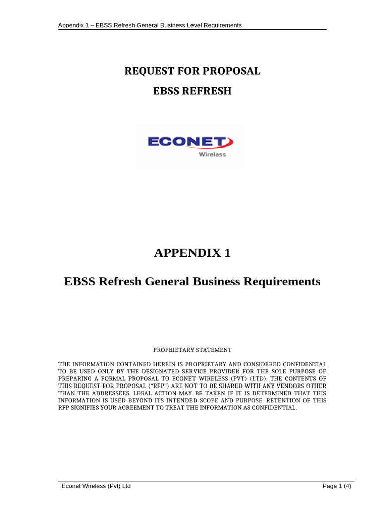 Appendix 1 -EBSS Refresh General Specifications | PDF | Software ...