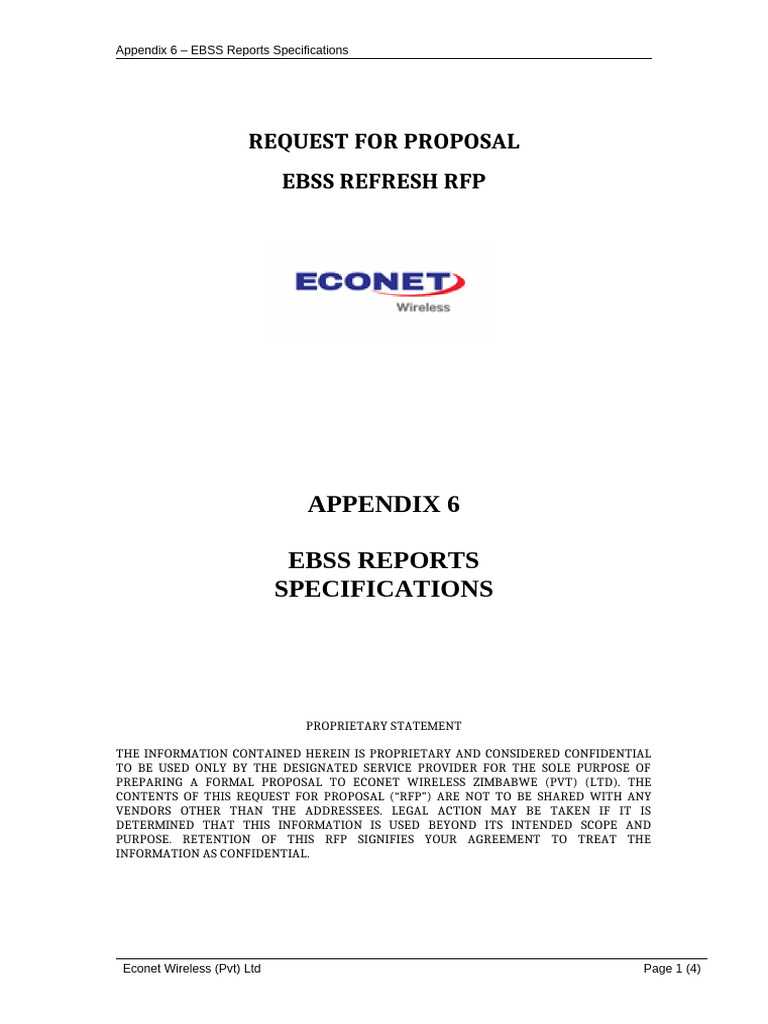 Appendix 6 -EBSS Reports Specifications | PDF