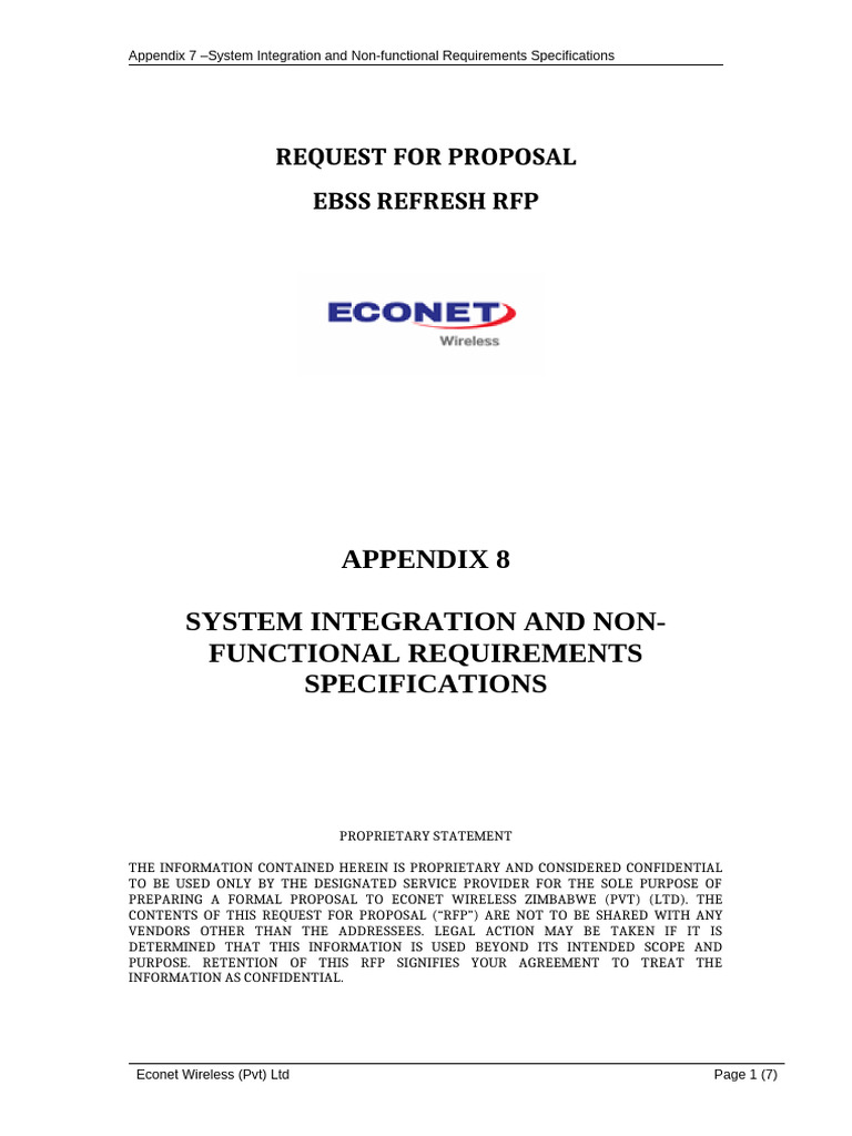 Appendix 8 -System Integration and Non-Functional Requirements ...