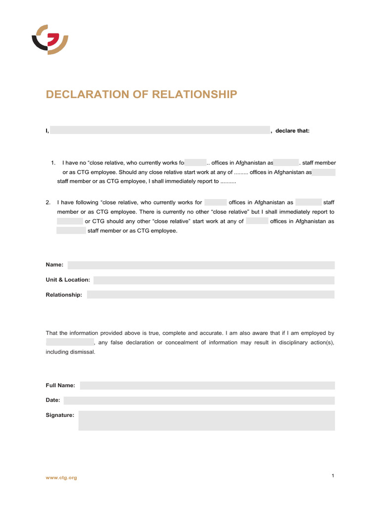 CTG - Client Declaration Form_Fields | PDF