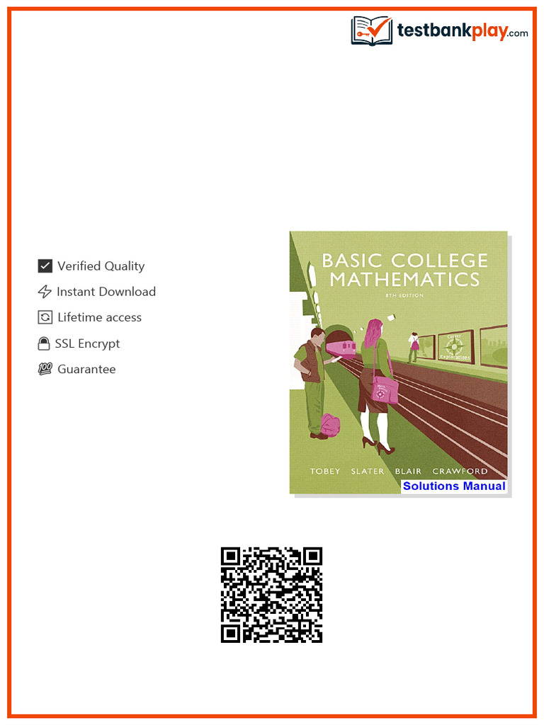 Basic College Mathematics 8th Edition Tobey Solutions Manual all ...