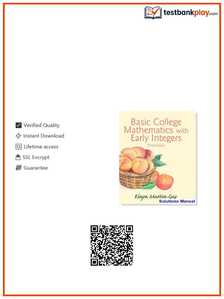 Basic College Mathematics With Early Integers 3rd Edition Martin Gay ...