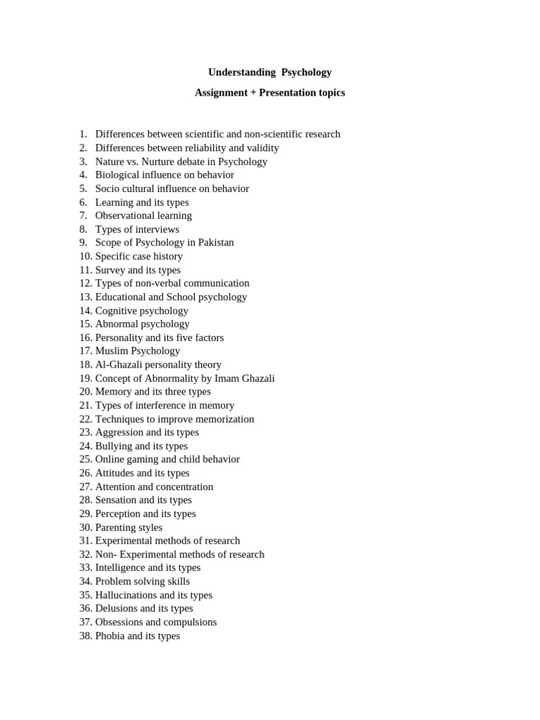 Assignment Topics | PDF