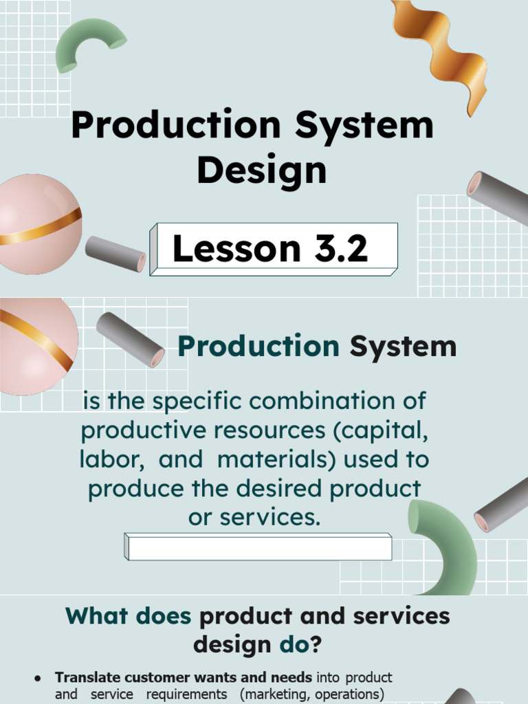 Lesson 3.2 3.3 Prod Sys Process Select | PDF | Reliability Engineering ...