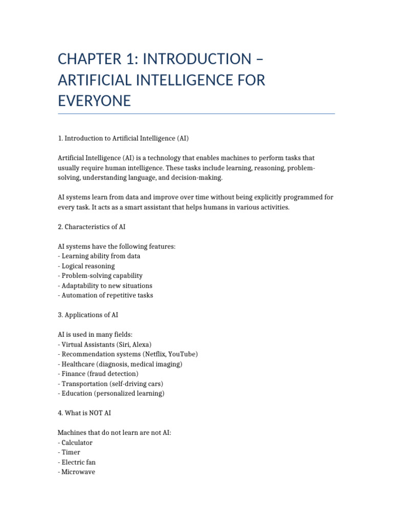Chapter 1 AI Long Notes | PDF