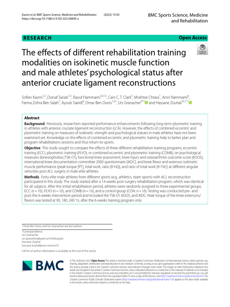 The Effects of Different Rehabilitation Training | PDF | Creative ...