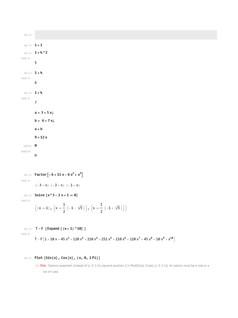Mathematica Notes | PDF