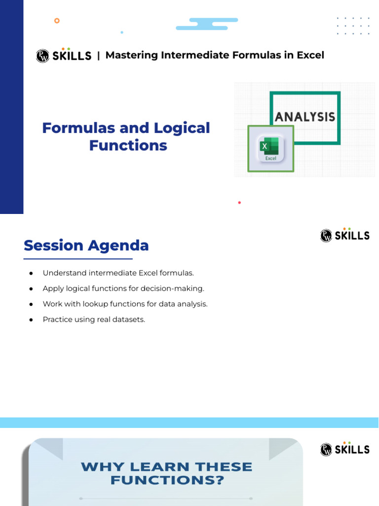 Formulas and Logical Functions.pptx | PDF | Microsoft Excel ...