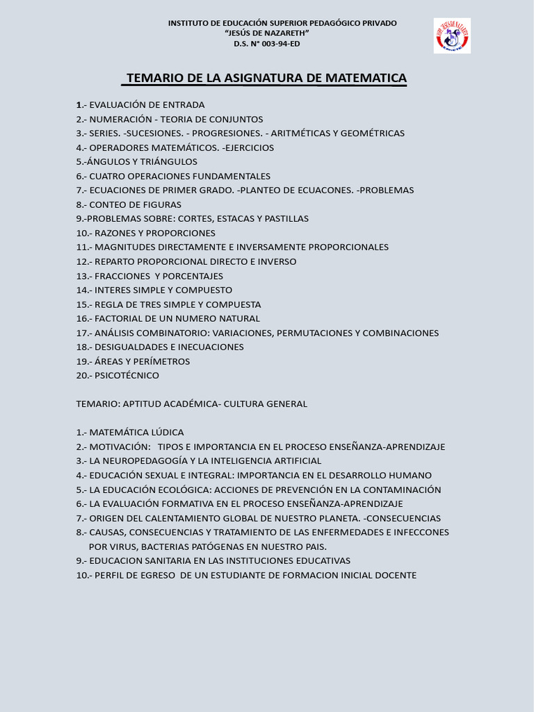 Temario 2024 | PDF | Lingüística | Comprensión lectora