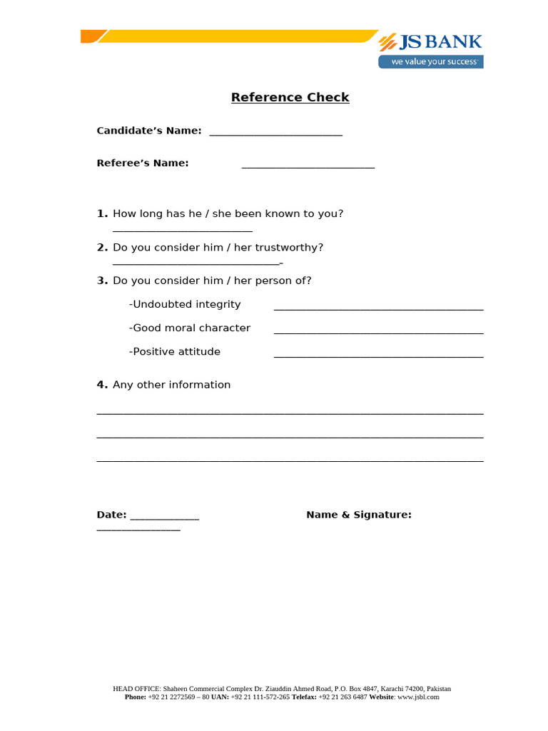 Reference Check | PDF