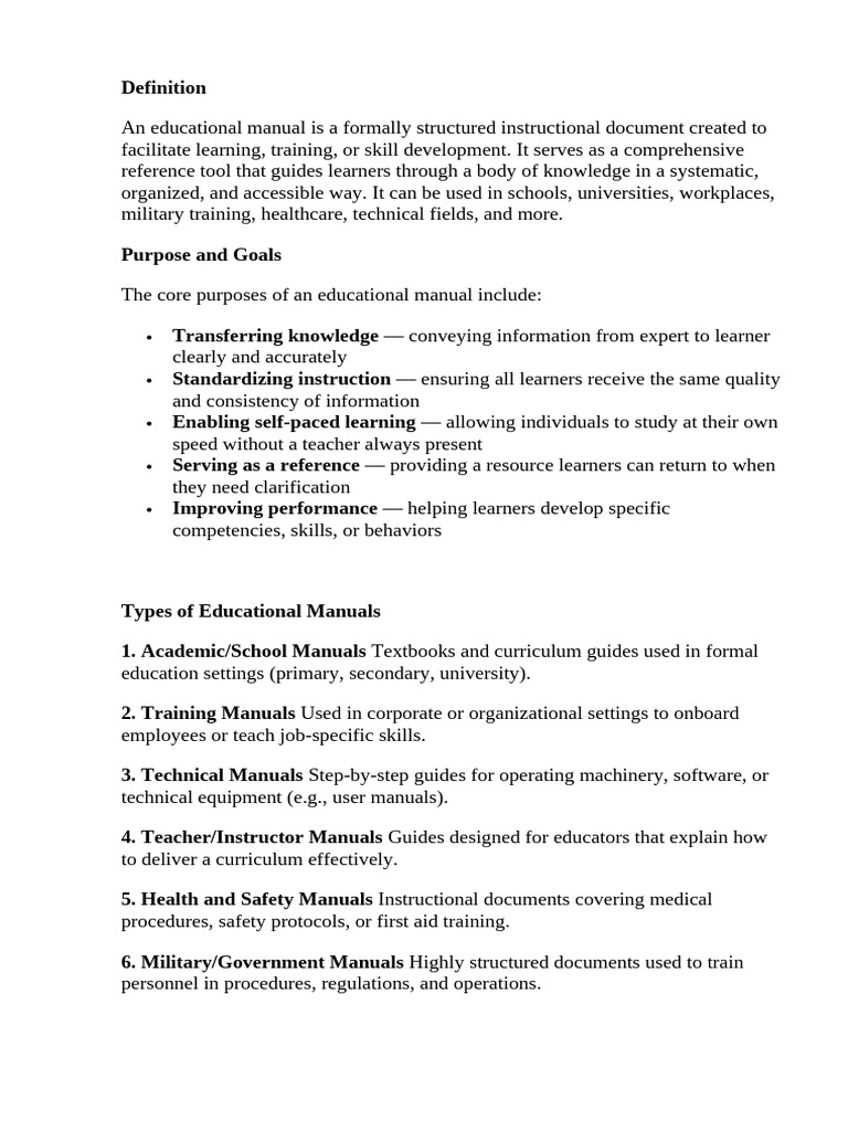 Educational Manuals | PDF | Learning | Curriculum