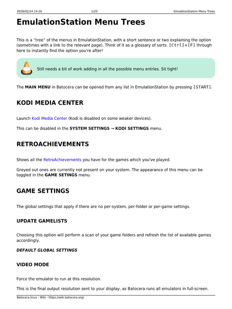 Emulationstation Menu Trees | PDF | Display Resolution | Wi Fi