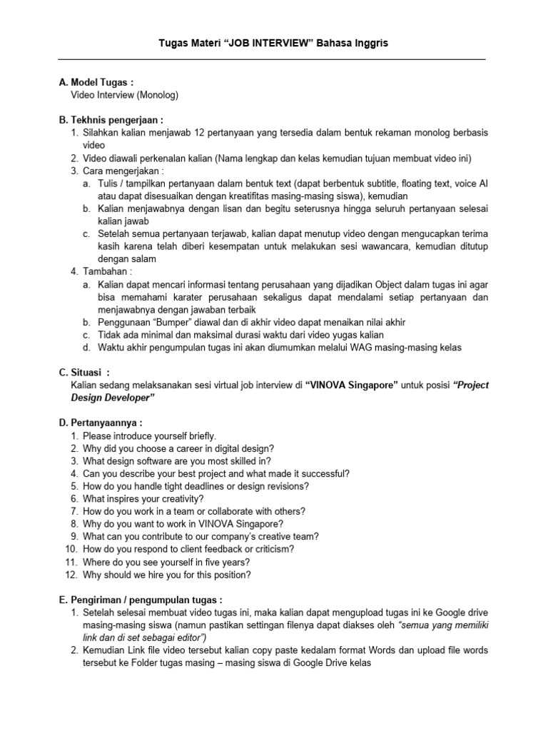 Job Interview TASK | PDF