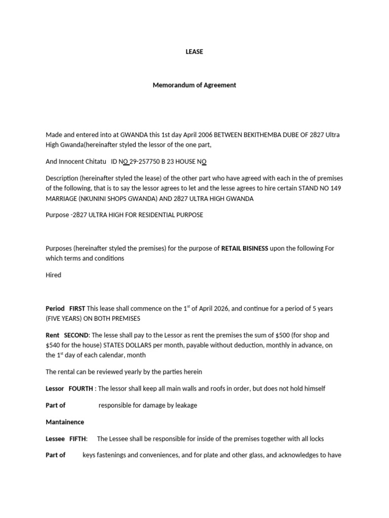 Lease | PDF