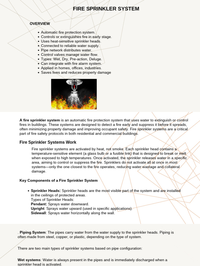 Fire Sprinkler Overview | PDF | Fire Sprinkler System | Mechanical ...